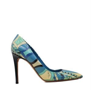 Emilio Pucci Patent Leather Abstract Printed Pumps Size 39 EU
